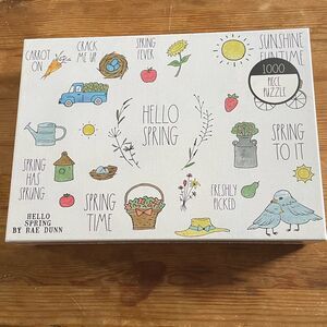 Rae Dunn Magenta Fun Family Sealed Puzzle Hello Spring Flowers Birds Plants